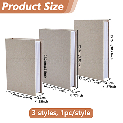 3Pcs 3 Styles Cotton Cloth Book Shape Display Decorations&nbsp;AJEW-DC0003-79