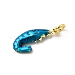 Brass Enamel Sea Animals Pendants&nbsp;KK-I378-14G-A