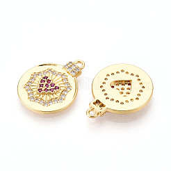 Brass Micro Pave Cubic Zirconia Pendants&nbsp;KK-N265-32G