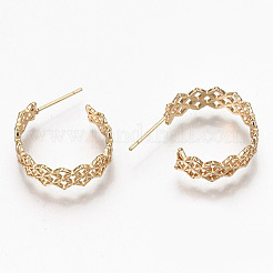Brass Half Hoop Earrings&nbsp;KK-R117-044-NF