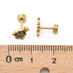 Christmas 304 Stainless Steel Stud Earrings&nbsp;EJEW-A144-01A-G