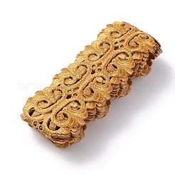 Floral Embroidery Iron on/Sew on Polyester Ribbon Patches&nbsp;OCOR-WH0080-76A