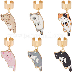 6Pcs 6 Colors Alloy Enamel Stethoscope Pendant Decorations&nbsp;HJEW-SP0001-37