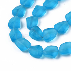 Transparent Frosted Glass Beads Strands&nbsp;FGLA-S001-02