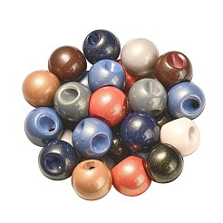 UV Plating Opaque Acrylic European Beads&nbsp;OACR-F006-07