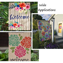 4Pcs 4 Style Linen Vertical Double Sided Garden Flag&nbsp;AJEW-CF0001-14