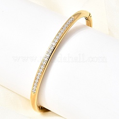 304 Stainless Steel & Cubic Zirconia Hinged Bangles&nbsp;BJEW-H644-07G