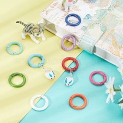 24Pcs 12 Colors Spray Painted Eco-Friendly Alloy Spring Gate Rings&nbsp;FIND-PH0003-35