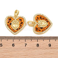 Brass Micro Pave Clear Cubic Zirconia Pendants&nbsp;CU-CBA415D-11G-01