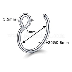316 Surgical Stainless Steel Clip on Nose Rings&nbsp;WGA7223-09