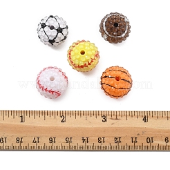 10Pcs 5 Colors Sport Theme Opaque Acrylic Resin Beads&nbsp;MACR-FS0002-05