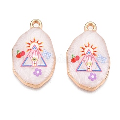 Printed Rack Plating Alloy Enamel Pendants&nbsp;ENAM-T020-04F