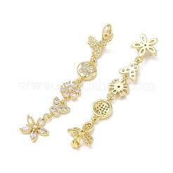 Brass Micro Pave Clear Cubic Zirconia Big Pendants&nbsp;CU-E004-02G