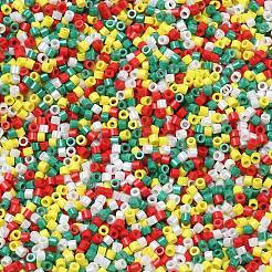 4 Colors Christmas 11/0 Grade A Baking Paint Glass Seed Beads&nbsp;SEED-X0058-12