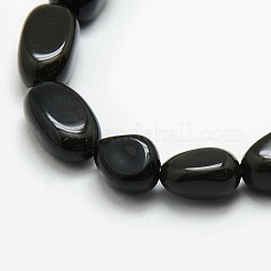 Natural Obsidian Nuggets Beads Strands&nbsp;X-G-L154-16