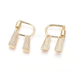 Brass Micro Pave Cubic Zirconia Screw Carabiner Lock Charms&nbsp;KK-I033-01G-R