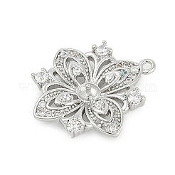 Brass Micro Pave Clear Cubic Zirconia European Dangle Charms Bails&nbsp;KK-Q026-13P