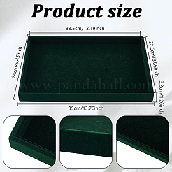Rectangle Wood Covered with Velvet Display Trays&nbsp;ODIS-WH0030-208