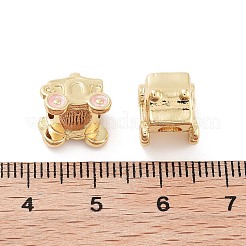 Pumpkin Carriage Rack Plating Brass Enamel Beads&nbsp;KK-G512-07A-G