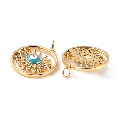 Brass Micro Pave Cubic Zirconia Pendants&nbsp;ZIRC-P092-028G-RS