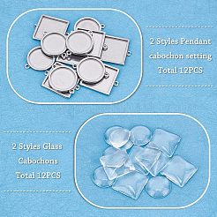 24Pcs 304 Stainless Steel Cabochon Connector Settings&nbsp;STAS-UN0027-43