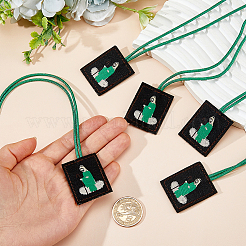 5Pcs Non-woven Fabrics Rectangle with Saint Pendant Necklaces&nbsp;NJEW-DC0001-30