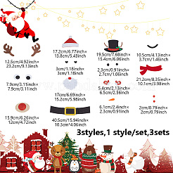 3Sets Christmas Theme Felt Cloth Cartoon Door Sticker Sets&nbsp;DIY-DR0001-67