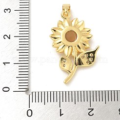 Brass Micro Pave Cubic Zirconia with Resin Pendants&nbsp;KK-G517-05G-02
