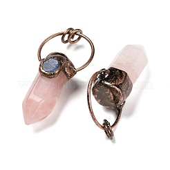 Natural Rose Quartz Big Pointed Pendants&nbsp;G-M383-21B