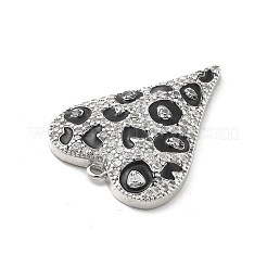Brass Micro Pave Clear Cubic Zirconia Pendants&nbsp;KK-L228-43B-P