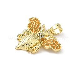 Brass Micro Pave Cubic Zirconia Pendants&nbsp;KK-F905-19G-01