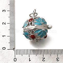 Brass with Enamel Bead Cage Pendants&nbsp;KK-M313-42P-01