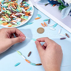 400Pcs Spagetti Beads Plating Acrylic Beads&nbsp;MACR-SC0002-63