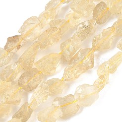 Raw Rough Natural Lemon Quartz(Heated) Beads Strands&nbsp;G-M453-D05