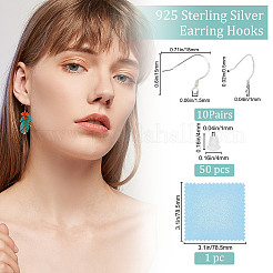 10 Pairs 925 Sterling Silver Earring Hooks&nbsp;STER-BBC0001-38
