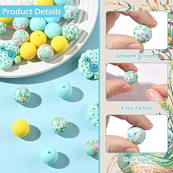 25Pcs 5 Styles Food Grade Eco-Friendly Silicone Focal Beads&nbsp;SIL-YW0001-96