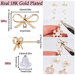 20Pcs Brass Stud Earring Findings&nbsp;KK-SC0003-92