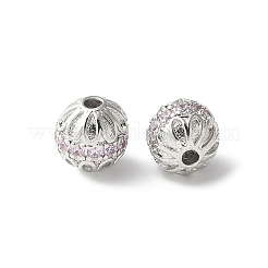 Brass Micro Pave Cubic Zirconia Beads&nbsp;KK-U067-05P