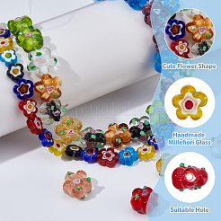 2Strands 2 Styles Handmade Millefiori Glass Bead Strands&nbsp;LAMP-HS0001-24