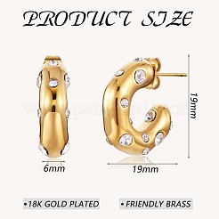 Cubic Zirconia C-shape Stud Earrings&nbsp;JE944A