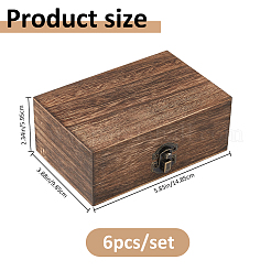 6Pcs Wooden Jewelry Packaging Boxes&nbsp;CON-FH0001-59