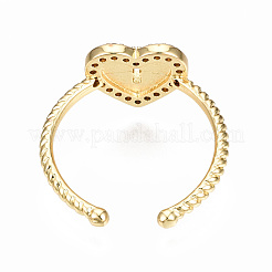 Brass Micro Pave Clear Cubic Zirconia Cuff Rings&nbsp;RJEW-N035-031-NF