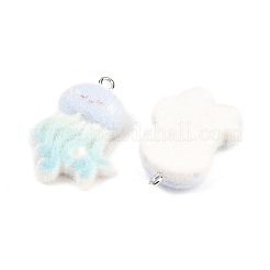 Flocking Opaque Resin Pendants&nbsp;RESI-P053-03D-P