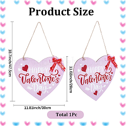 Valentine's Day Theme Wooden Hanging Sign&nbsp;AJEW-GF0013-09