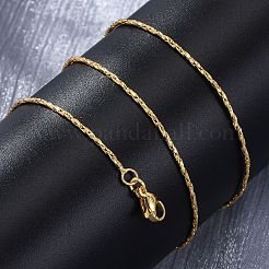 Brass Twisted Boston Link Chains  Necklaces for Women&nbsp;NJEW-D302-60G