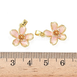 Brass Micro Pave Cubic Zirconia Pendants&nbsp;KK-I371-35G-02