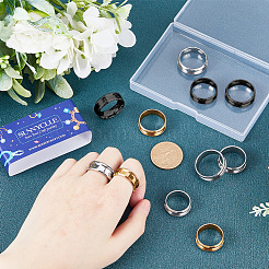 18Pcs 18 Styles 201 Stainless Steel Grooved Finger Ring Settings&nbsp;RJEW-SC0001-41