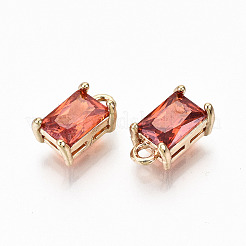 Brass Glass Rhinestone Pendants&nbsp;X-GLAA-S179-21E-RS