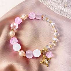 100Pcs Transparent Frosted Glass Beads Strands&nbsp;GLAA-CJ0002-07