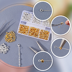 600Pcs 2 Colors Brass Crimp Beads Covers&nbsp;KK-SP0002-32